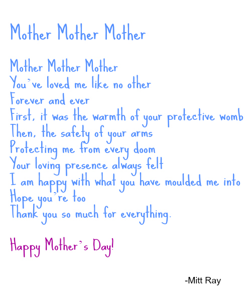 Mother's Day Poem: Mother Mother Mother